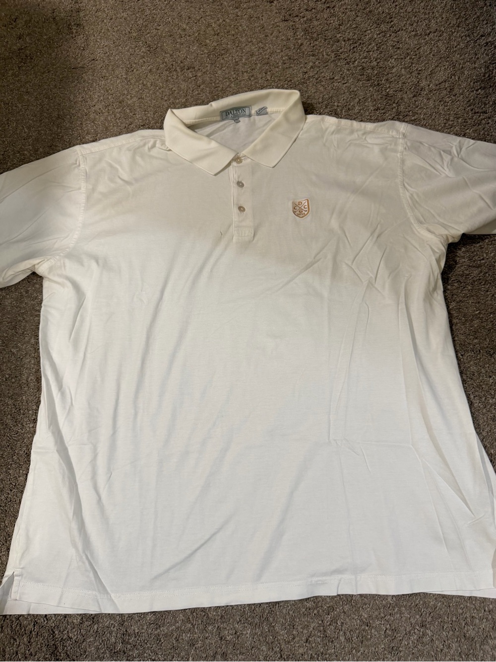 Jantzen Men's Off-White Polo with Embroidered Crest